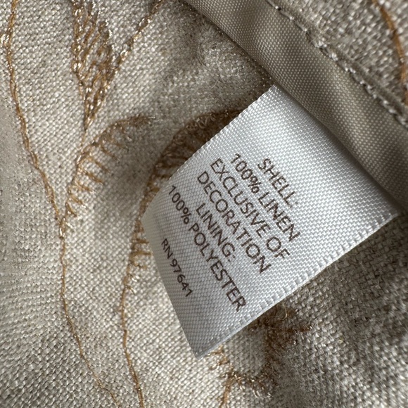 J. Jill linen women's M trench coat tan embroidered floral patterns lagenlook - Picture 6 of 9